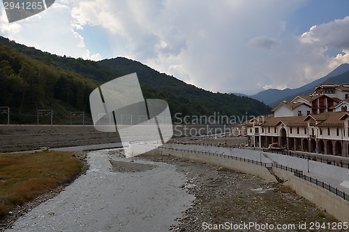 Image of The embankment of Mzymta river along Gorki Gorod