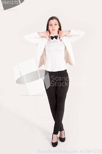 Image of stressed and depressed young businesswoman
