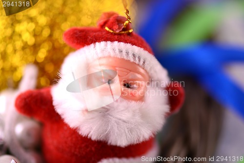 Image of Santa Claus, christmas invitation card, close up