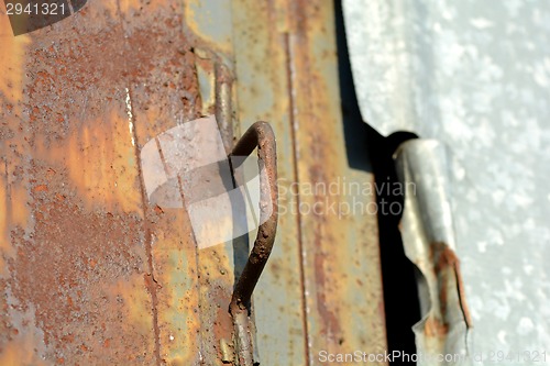 Image of Metal plate texture with metallic detail on it