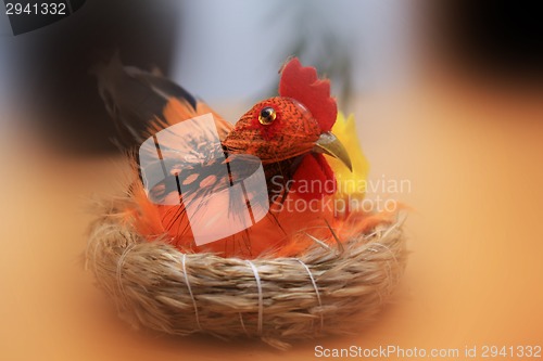 Image of rooster as easter decoration