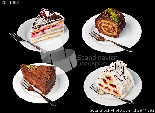 Image of Cakes isolated on black