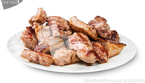 Image of Grilled Meat On A White Plate