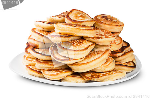 Image of Pile Of Pancakes On A White Plate Rotated