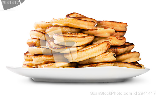 Image of Pile Of Pancakes On A White Plate