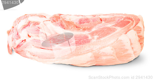 Image of Raw Pork Ribs On A Roll Lying Down