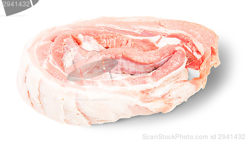 Image of Raw Pork Ribs On A Roll Rotated