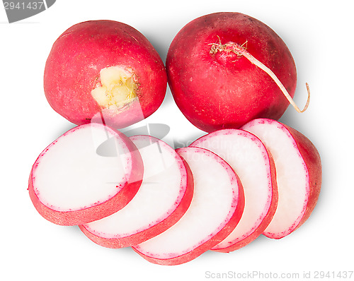 Image of Sliced Juicy Radishes
