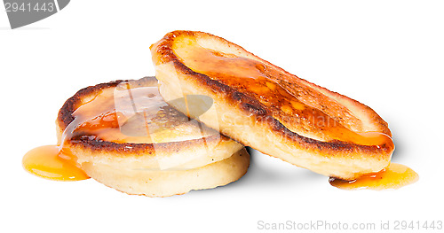 Image of Two Sweet Pancakes With Maple Syrup