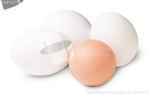 Image of Three White And One Brown Egg