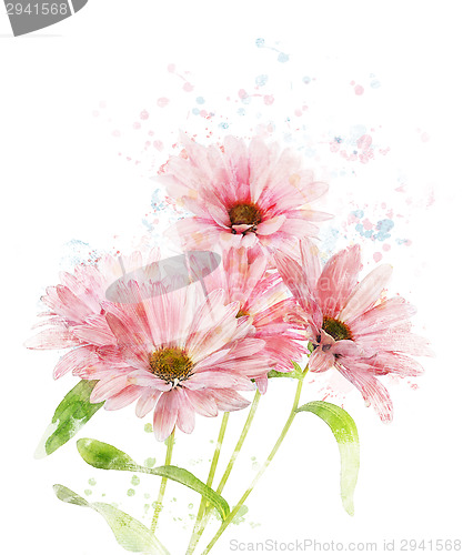 Image of Watercolor Image Of Chrysanthemum