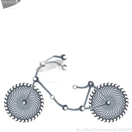 Image of bicycle made of spanners