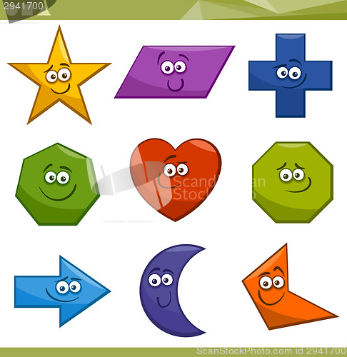 Image of Cartoon Basic Geometric Shapes