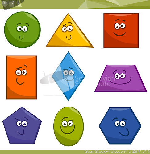Image of Cartoon Basic Geometric Shapes