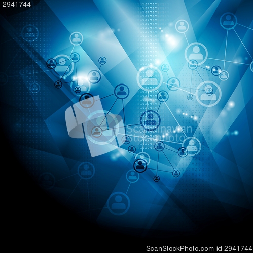 Image of Bright blue connect communication background