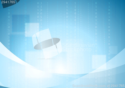 Image of Bright blue vector tech background