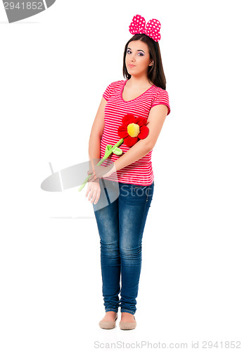 Image of Girl with red bow