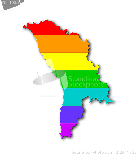 Image of Moldova - Rainbow flag pattern