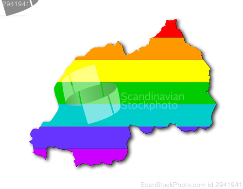 Image of Rwanda - Rainbow flag pattern