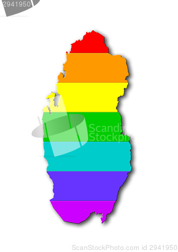 Image of Qatar - Rainbow flag pattern