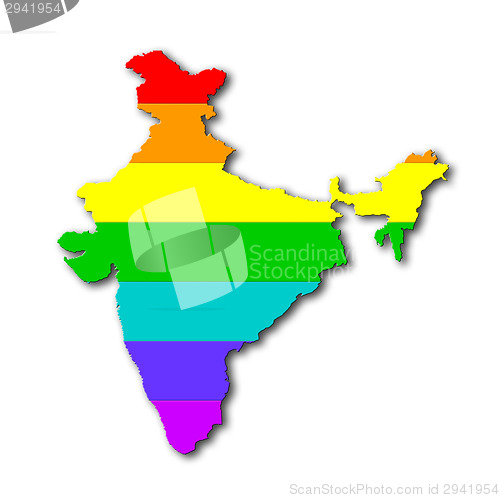 Image of India - Rainbow flag pattern