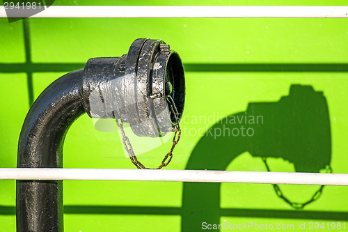 Image of black pipe on a ship