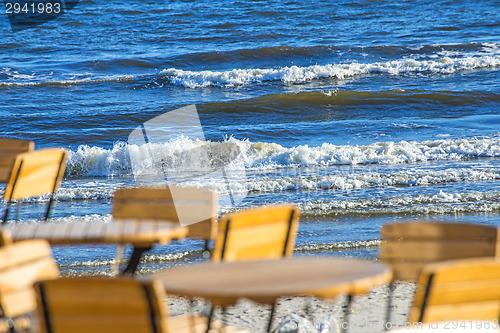 Image of beer garden at the Baltic Sea in Poland