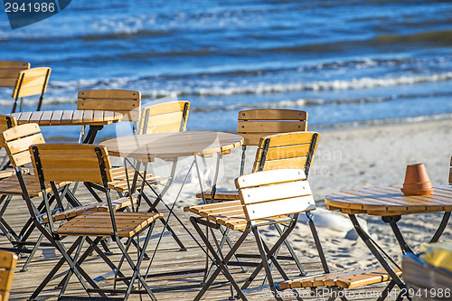 Image of beer garden at the Baltic Sea in Poland