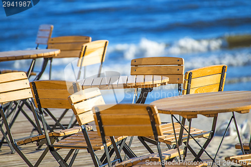 Image of beer garden at the Baltic Sea in Poland