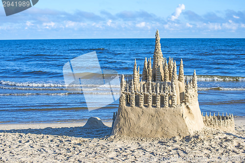 Image of Sand castle on a beach of the Baltic Sea in Poland