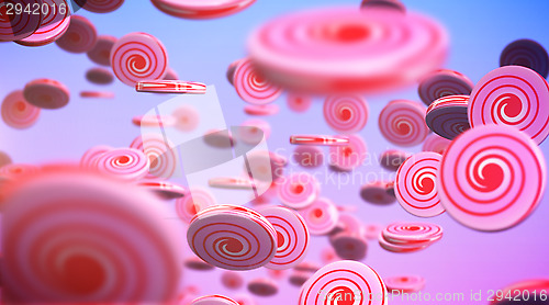 Image of Falling Sweets. Shallow depth of field.