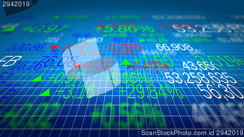 Image of Display of Stock market quotes