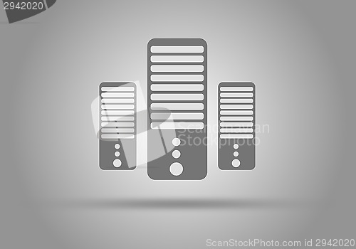 Image of Concept of Computer Server icon, flat design.