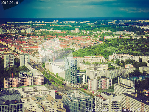 Image of Retro look Berlin aerial view