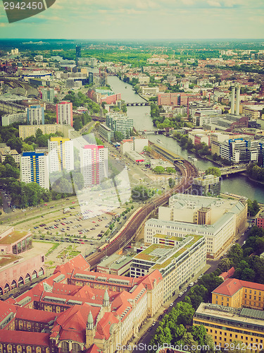 Image of Retro look Berlin aerial view