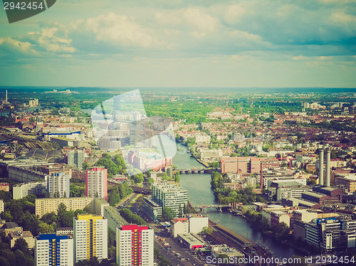 Image of Retro look Berlin aerial view