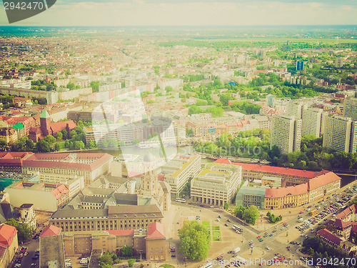 Image of Retro look Berlin aerial view