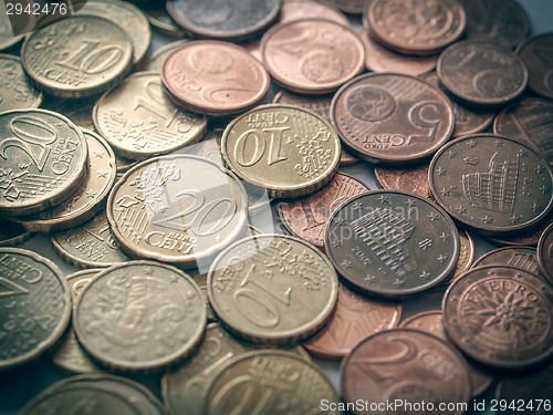Image of Retro look Euro coins