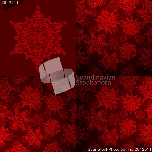 Image of Seamless deep red christmas texture set. EPS 10