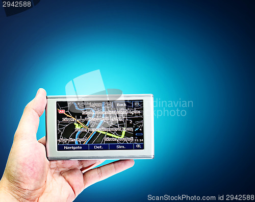 Image of Gps in a man hand.