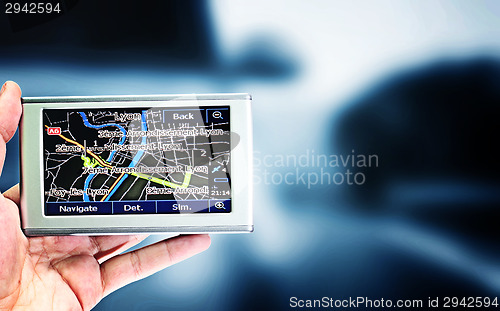 Image of Gps in a man hand.