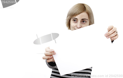 Image of Woman holding a paper