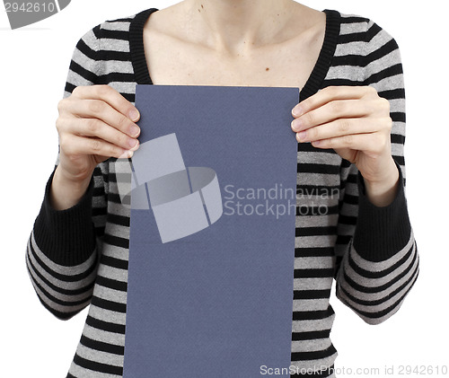 Image of Woman holding a paper