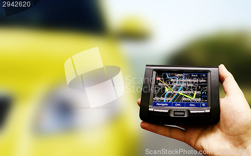 Image of Gps in a man hand.