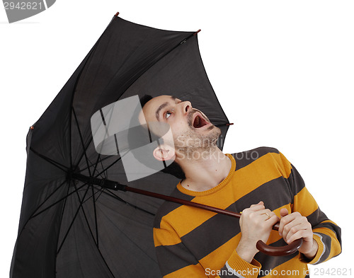 Image of Man with umbrella