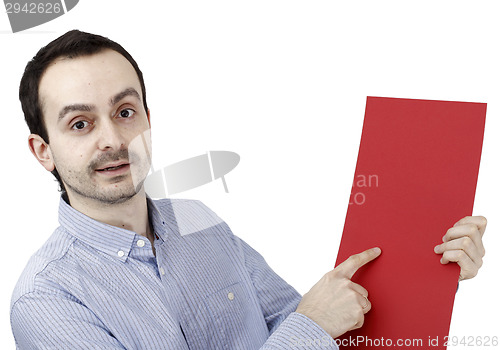 Image of Man holding a paper