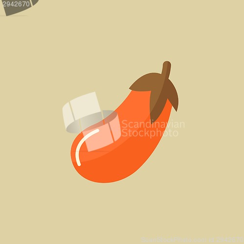 Image of Eggplant. Food Flat Icon