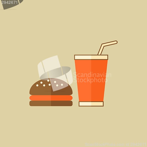 Image of Fast Food Flat Icon