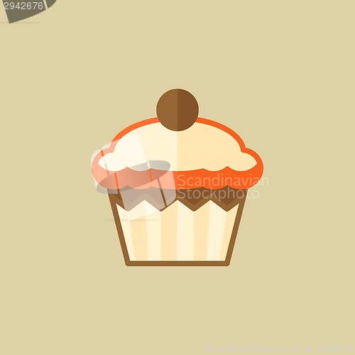 Image of Cupcake. Food Flat Icon