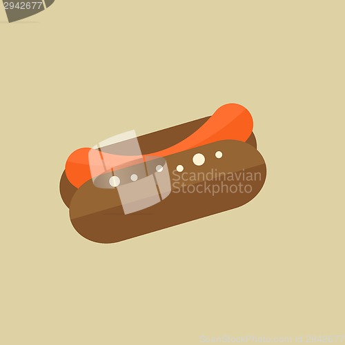 Image of Hotdog. Food Flat Icon